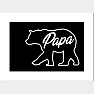 Papa Bear Design, Dad Hunting Grizzly Blue Tee, Cute Gift For Fathers Day Under 20, Present For New Dads, Italian Father Gift   Funny Posters and Art